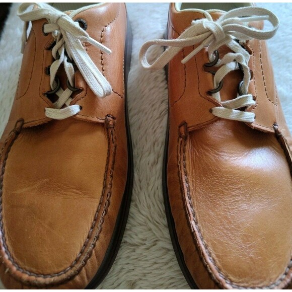 SAS Men\'s Bout Time Lux Leather Loafers 11.5 N Hazel Brown EC
